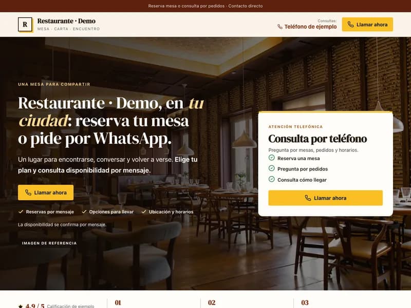 Diseño de página web para restaurantes