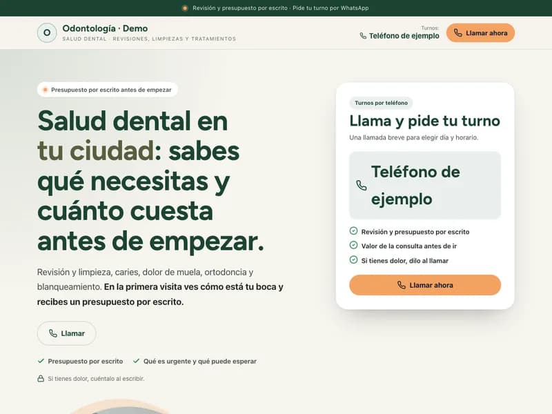 Diseño de página web para dentistas