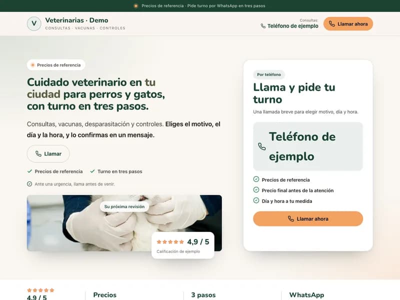 Diseño de página web para veterinarias