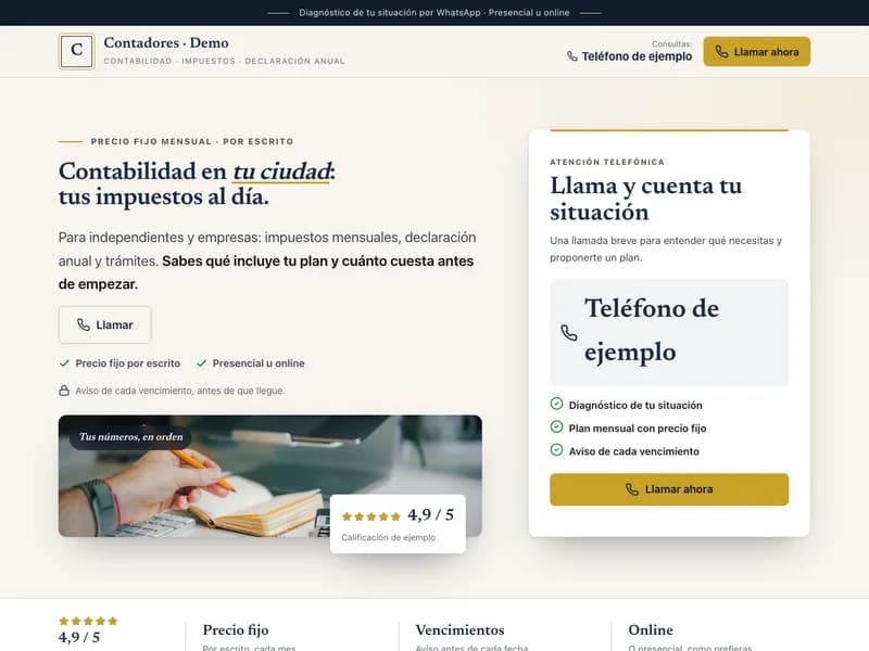 Diseño de página web para contadores