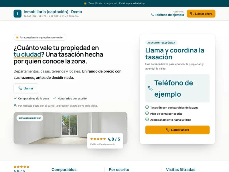 Diseño de página web para inmobiliarias