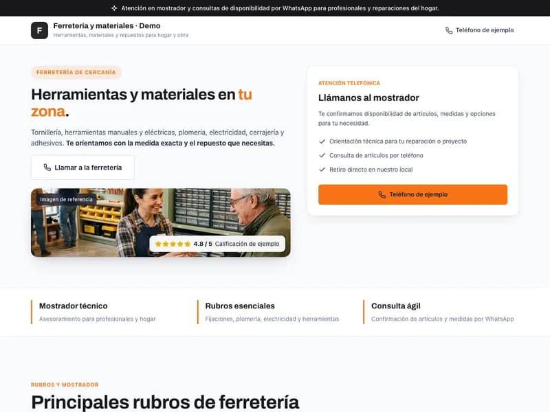 Diseño de página web para ferreterías